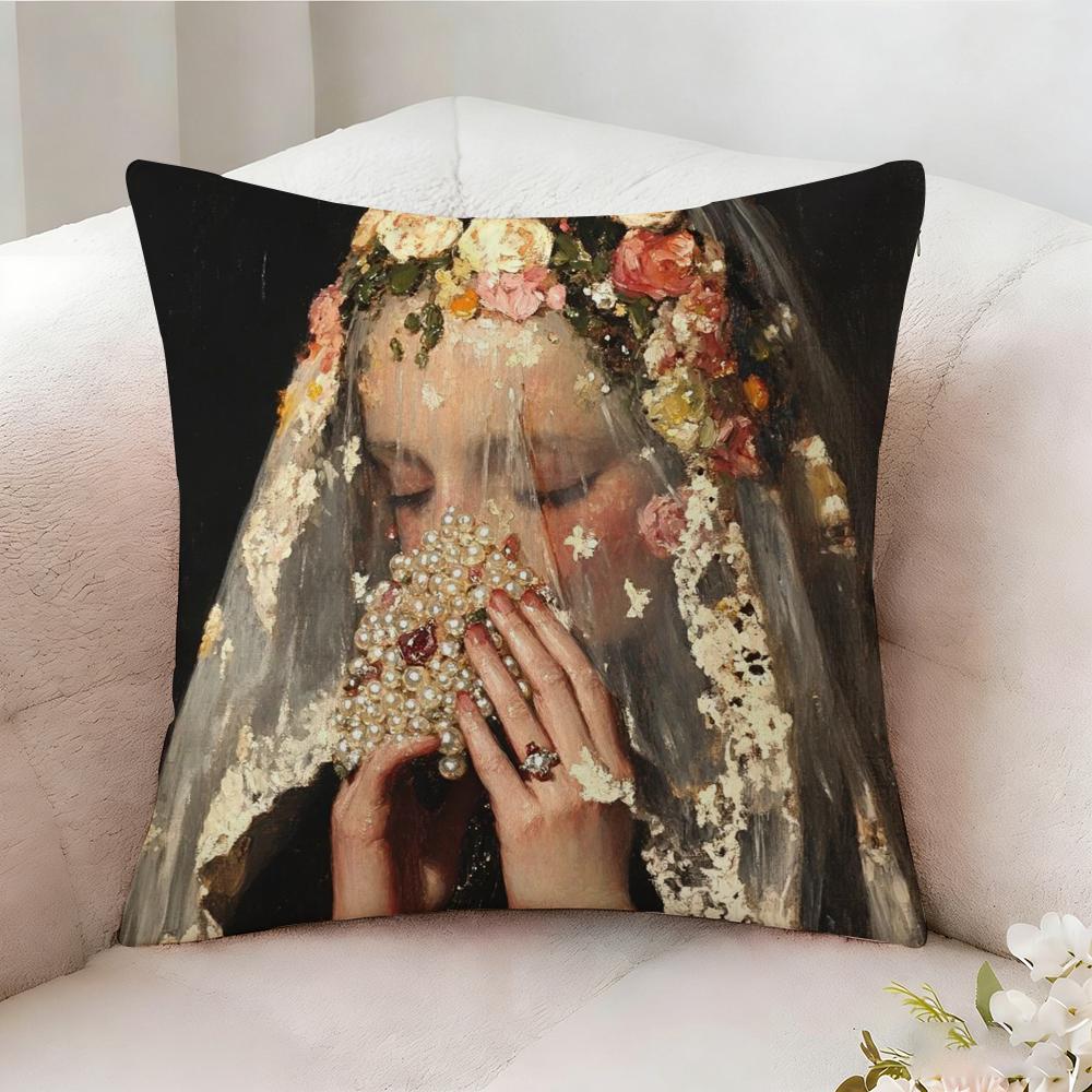 P-Pearl Girl Anime Pillow Case Pillowcase, Double-Sided Printed, Sofa Cushion, Bedroom Headboard Pillow