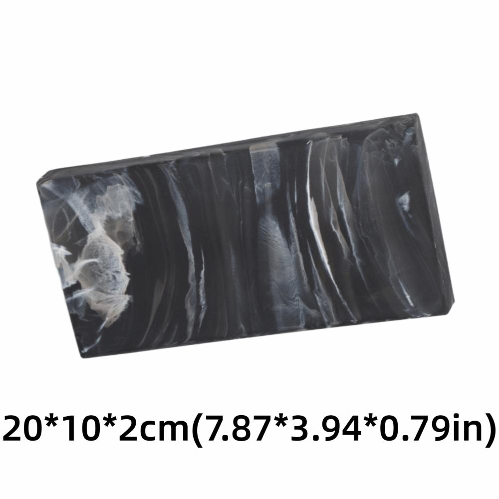 Shatterproof Silicone Storage Tray Non Slip Marbling Black Soap Dispenser Tray Easy Clean Grey Bathroom Tray Sink Vanity