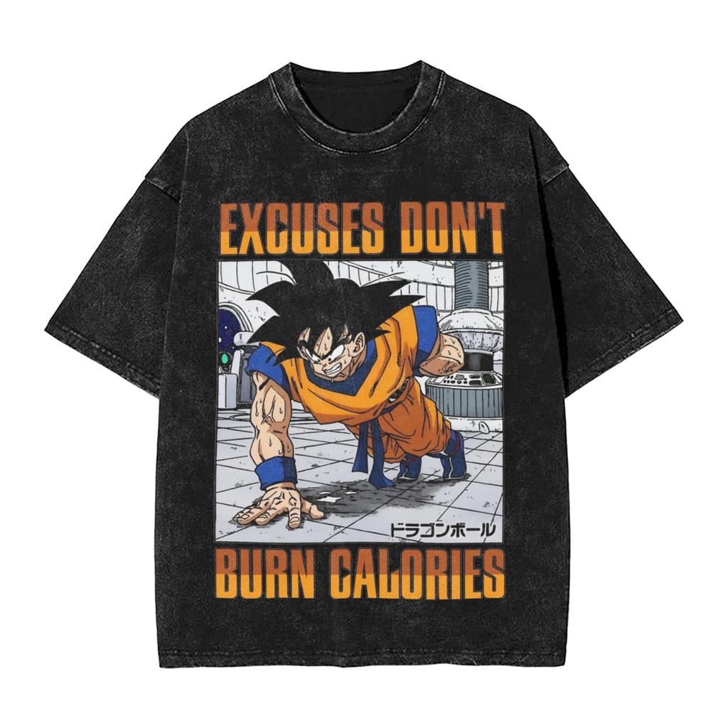 Anime Dragon Ball Printed Tshirt Mens and Womens Washed Tshirt High Quality Vintage Cotton Tshirt Harajuku Tops