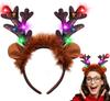 4PCS Christmas Reindeer Headband Light-Up Antlers Hat Party Supplies Holiday Parties Favors JOYFY LED for and Entertaining Play Safe Kid Friendly Fun