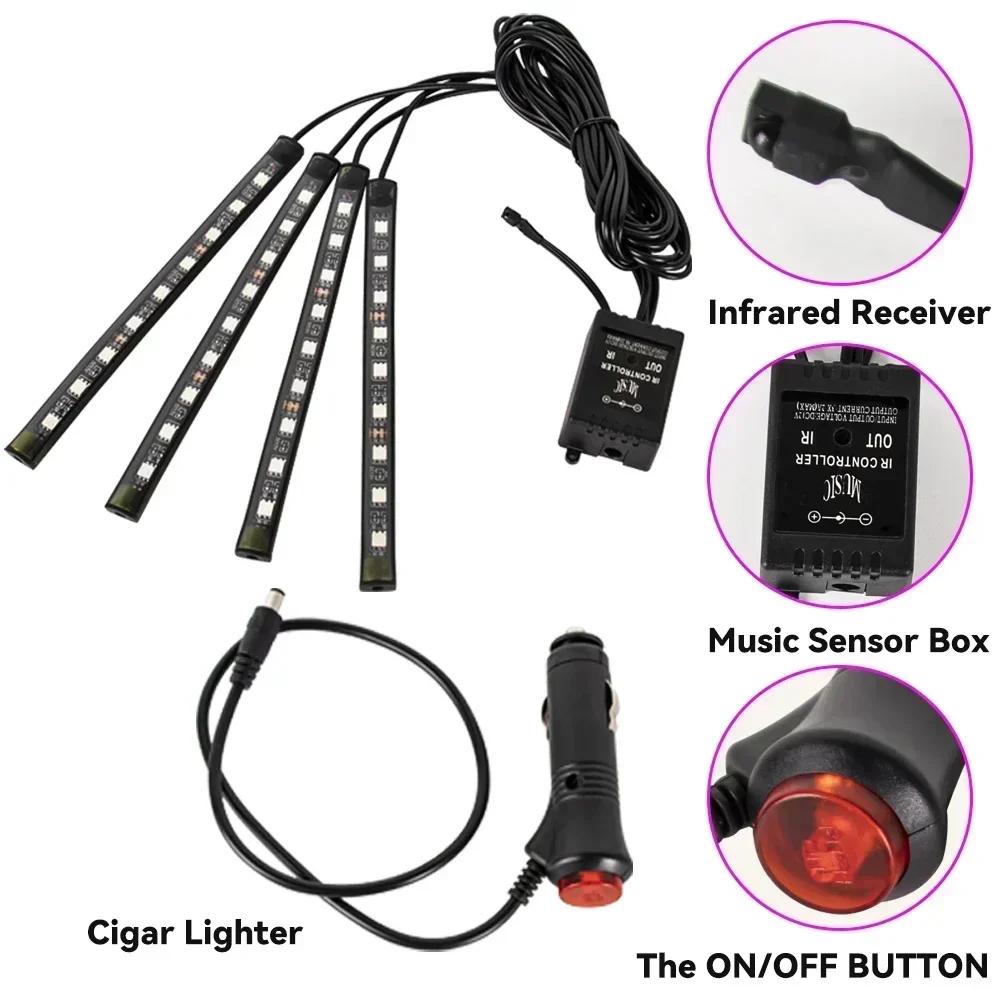 Car  Atmosphere RGB Strip LED Light Bar Lights USB APP With Remote Control Music Rhythm Flashing LampsInterior Car Decorative