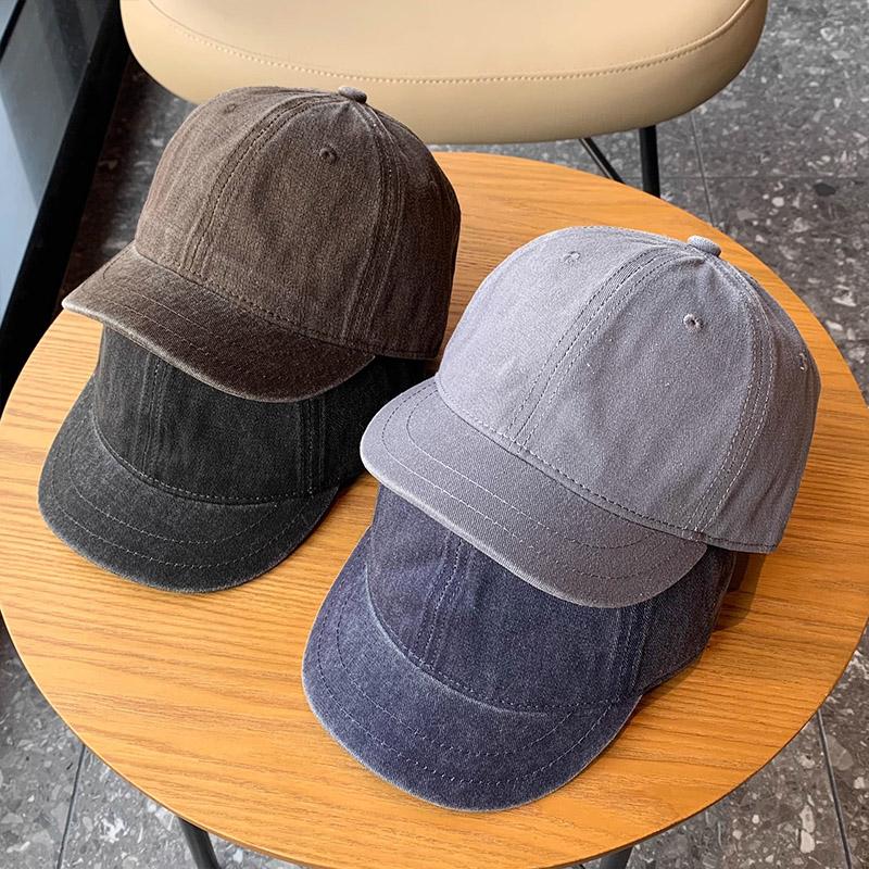 Garden Supplies My Women's Vintage Short Brim Demin Baseball Hat For Men Jk Korean Washed Cotton Peaked Hat Snapback Hip Hop Dad Trucker Caps Bonnet 55-59Cm