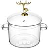 Transparent Glass Stew Pot 3Pcs Ideal For Campus Life And Home Cooking Featuring Round Shape With Heat Preservation And Easy To Clean Design