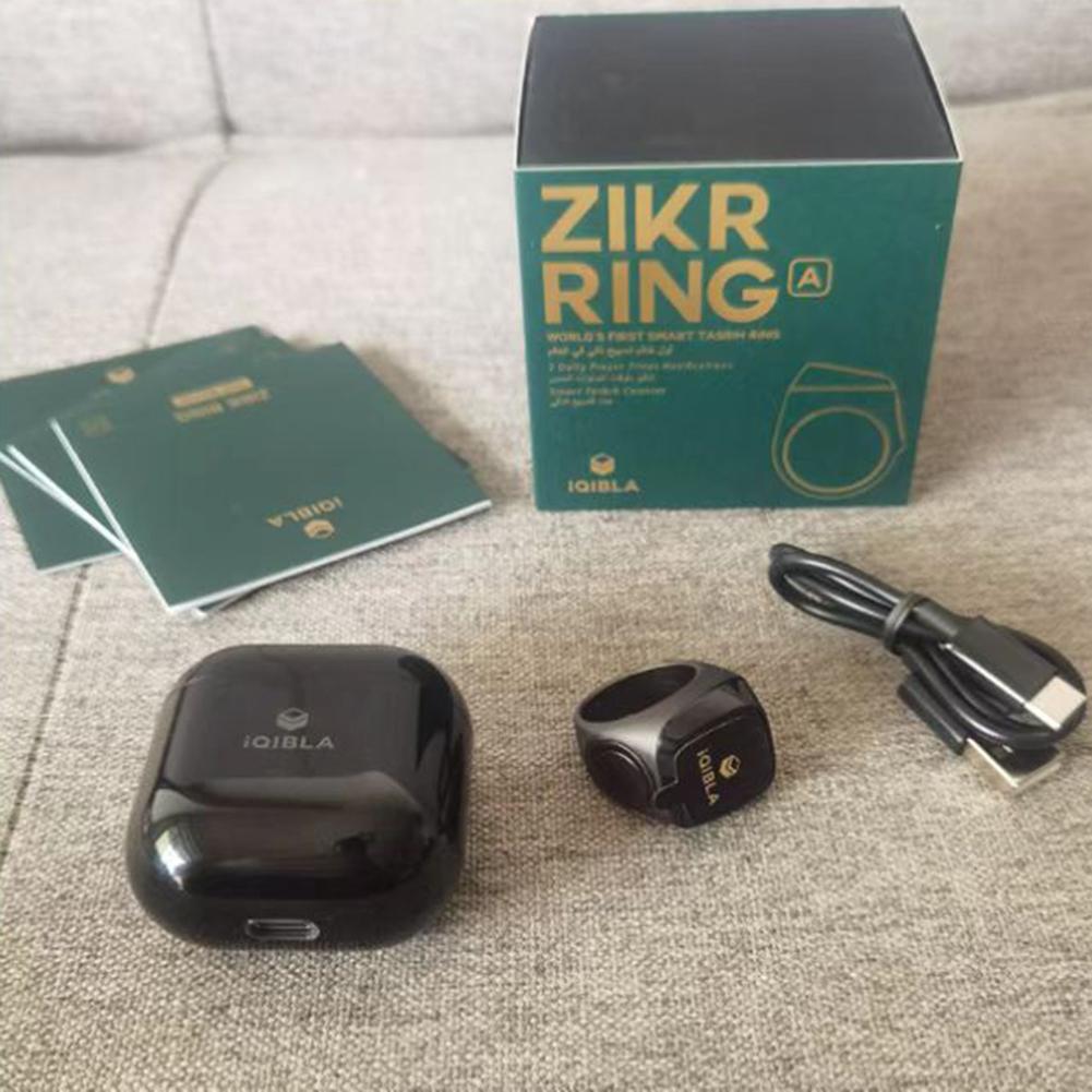 Smart Tasbih Zählwerk für Muslime Zikr Ring Bluetooth Elektronischer Digitaler Tasbeeh 5 Gebetszeiten Vibrationserinnerung APP Suppo