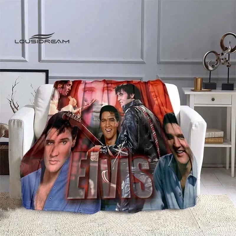 Elvis Throws Blanket 3D Printing Rock Singer Sofa Blanket Adults and Children Bedroom Living Room Decoration Blanket for Bed
