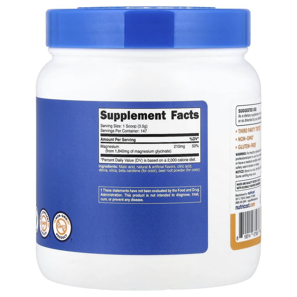 Glycine Magnesium, Peach Mango Flavor, 500G(17.9Oz)