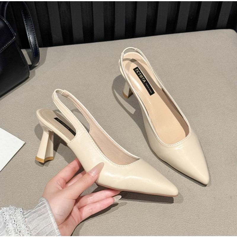 Moda Moda Letnia Nowe Szpiczaste Czółenka na Szpilce Płytkie Oddychające PU Wygodne i Eleganckie Damskie Buty Seksowne Sandały