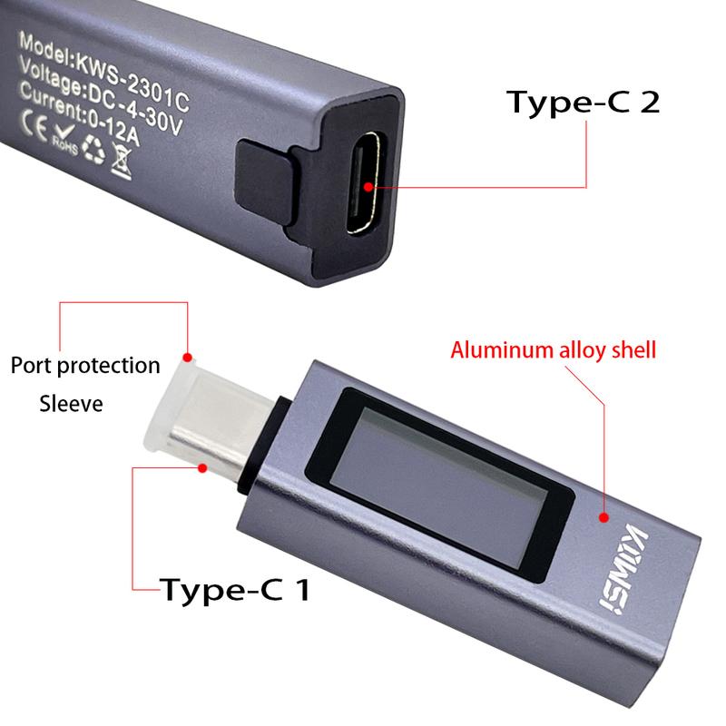 11 in 1 Type-C Tester DC Digital Voltmeter Amperimetro Current Voltage Meter Amp Volt Ammeter Detector Power Bank Charger Indica