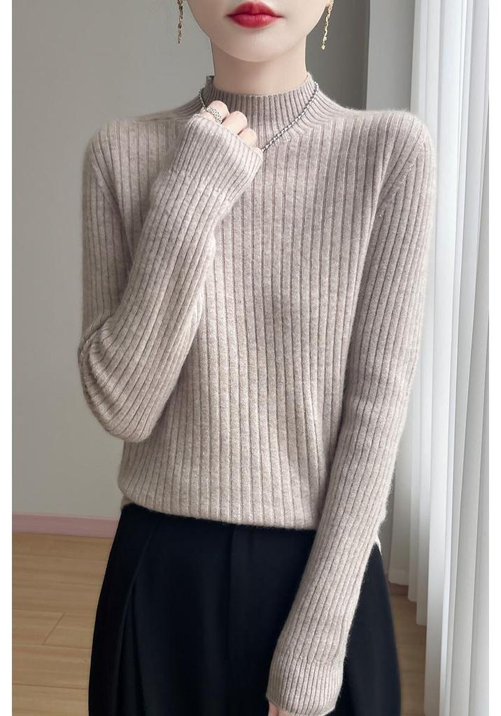 New Fall/Winter Half-High Collar Sweater - Warm, Versatile, Wrinkle-Free Knitwear