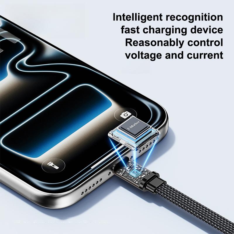 Faltbares Ladekabel mit integriertem Ständer Schnellladekabel Telefon Tablet 240W Ultraschnelles Datenkabel Handyhalter 1 Stück