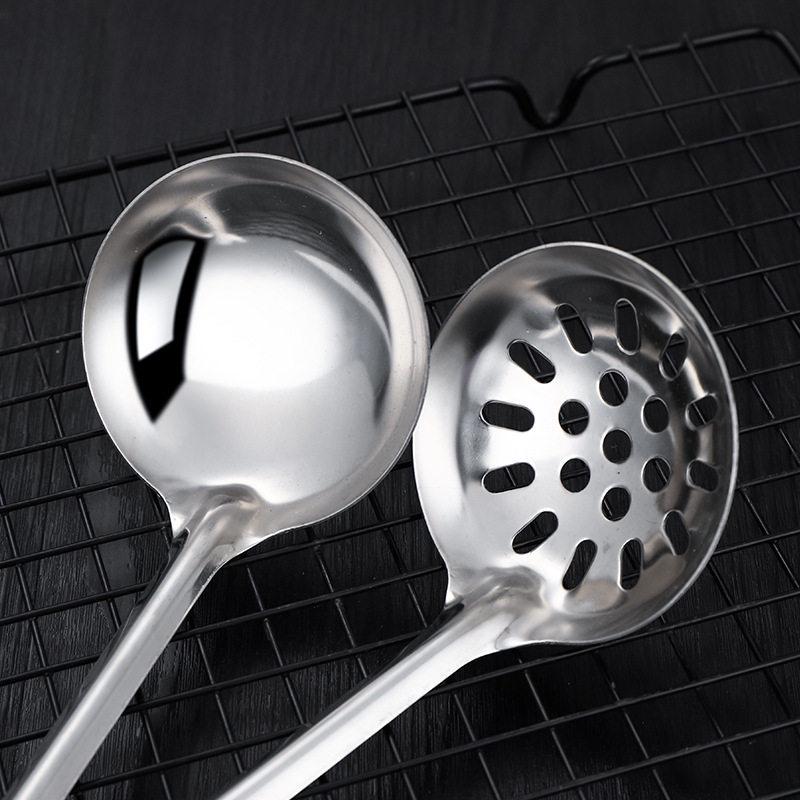 Stainless Steel Hot Pot & Soup Ladle Set with Long Handle and Colander
