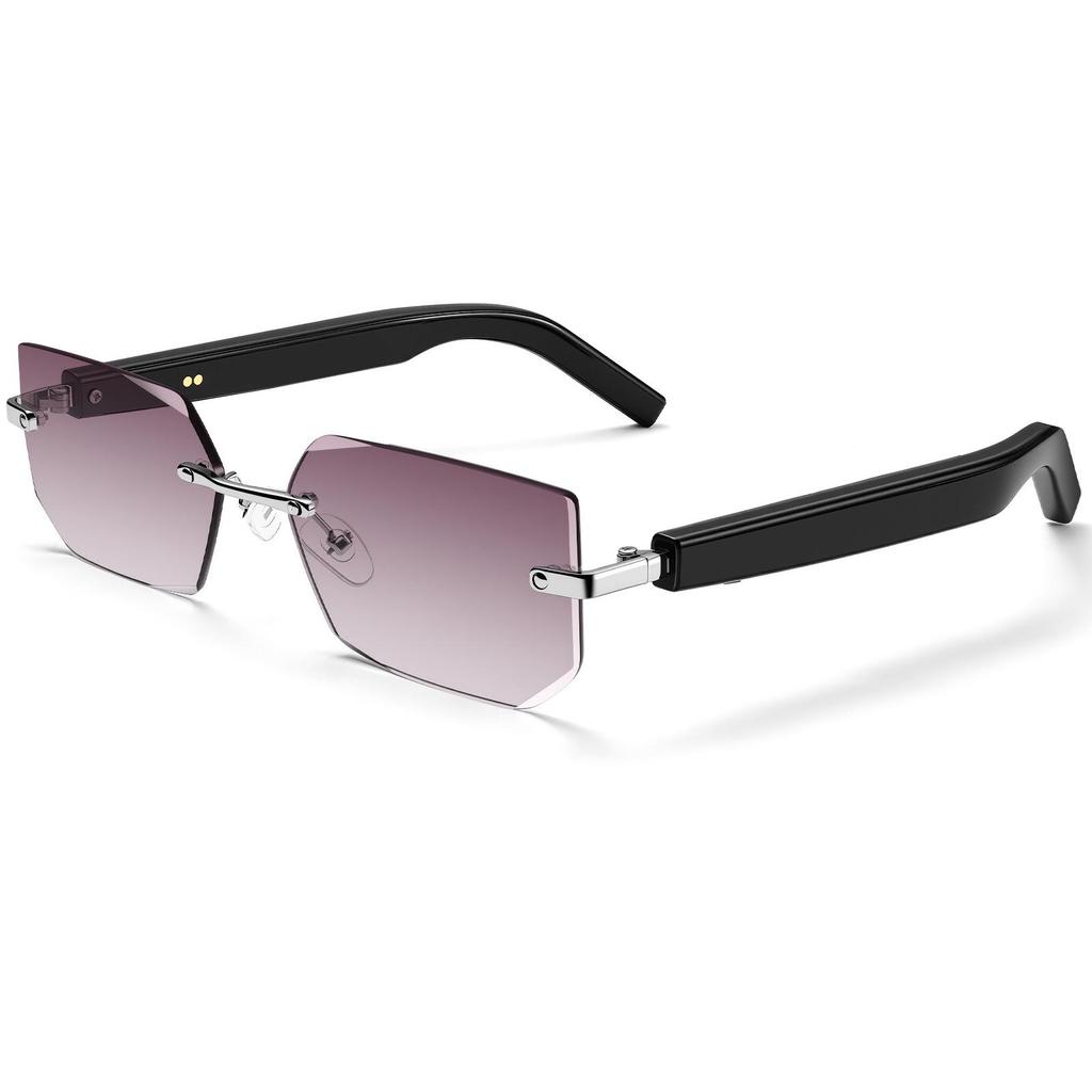 AI Smart Bluetooth Frameless Sunglasses with UV Protection and Photochromic Lenses, for Music and Calls