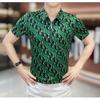 2025 Summer Trendy Casual Men's Versatile Half-Zip Polo Shirt Slim Fit Fashion Short Sleeve Simple Letter T-Shirt