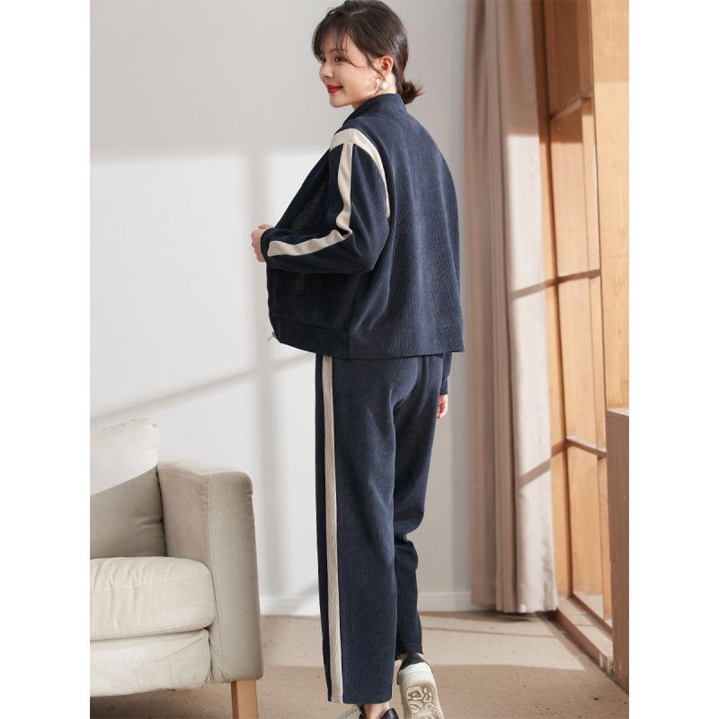 Autumn Casual Two-Piece Set for Middle-Aged Women - Plus Size Fashionable Sportswear