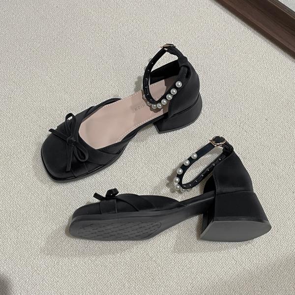 Fashion High Heel Sandal for Women Mary Jane Shoes Lady 2025 High-heeled New Closed Outside Summer Clear Girls Scandals Janes Clear Heel