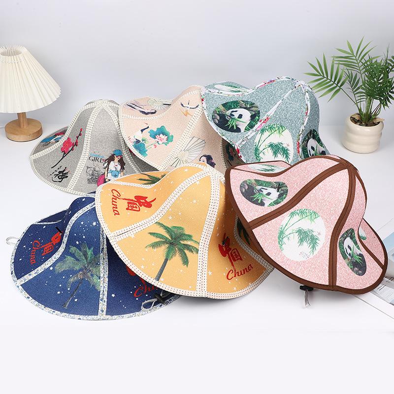 Hainan big edge hat straw hat foldable sunscreen sun hat outdoor fishing sunscreen non-woven folding double-layer hat
