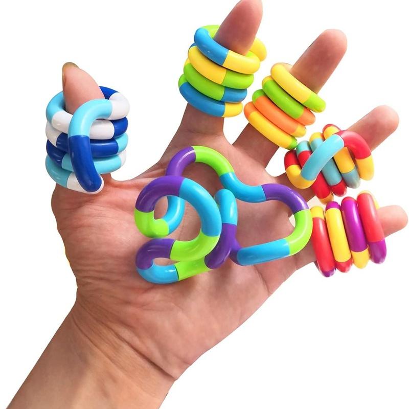 Giocattoli Fidget Silenziosi e Tortili, da Spremere, Torcere e Far Girare, Giocattolo Sensoriale Multicolore per Bambini, Giocattoli per Alleviare lo Stress e Strumenti Educativi