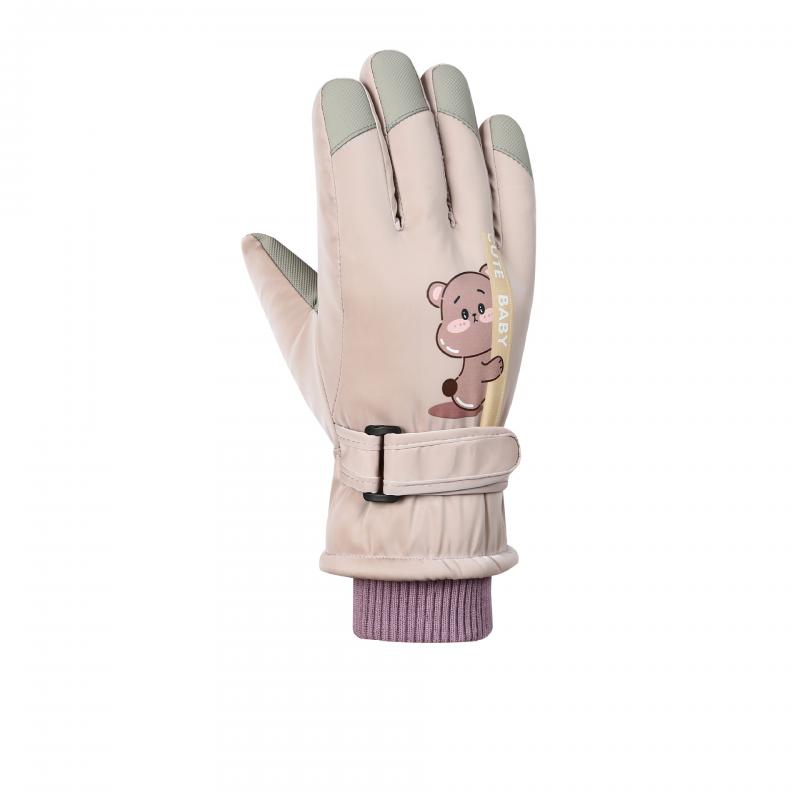 

Зимние детские перчатки для девочек и мальчиков, водонепроницаемые детские перчатки для катания на лыжах, утолщенные детские перчатки Telefingers для спорта хаки