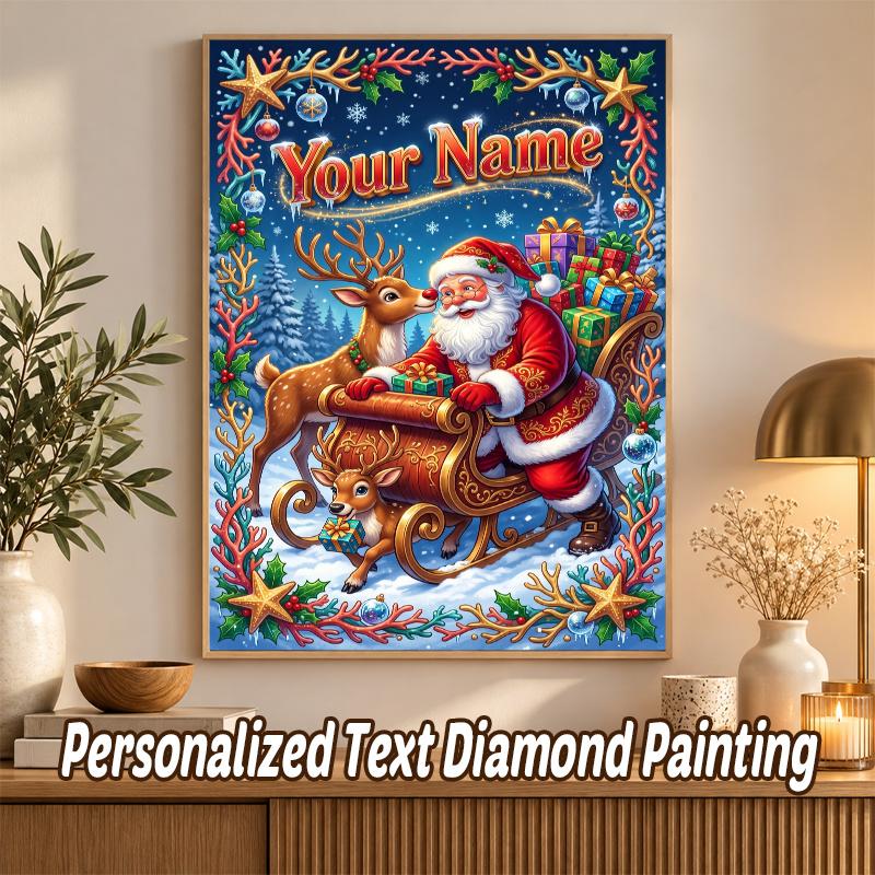 Christmas Custom Name Text 5D Diamond Painting Kit DIY Full Drill Diamond Art Decoration
