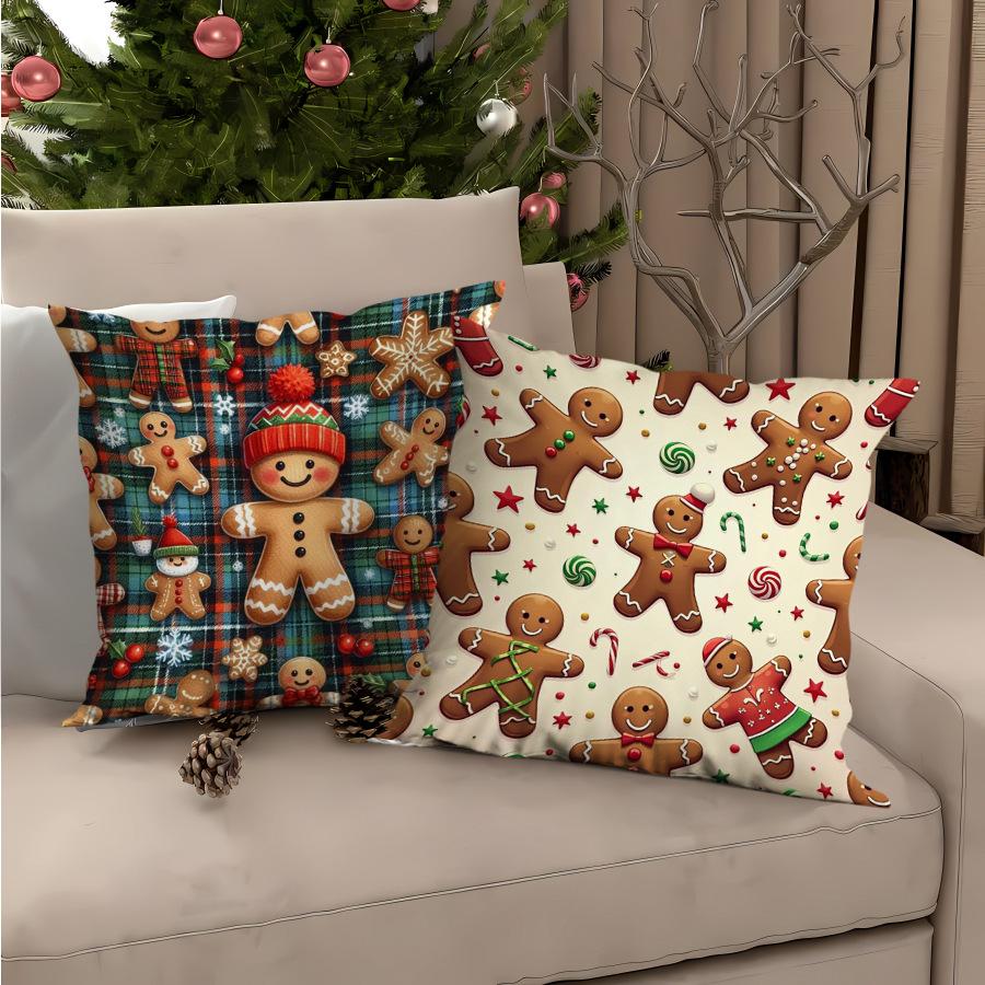 Christmas Cushion Cover Christmas Tree Elk Cushion Cover Polyester Printed Cushion Cover