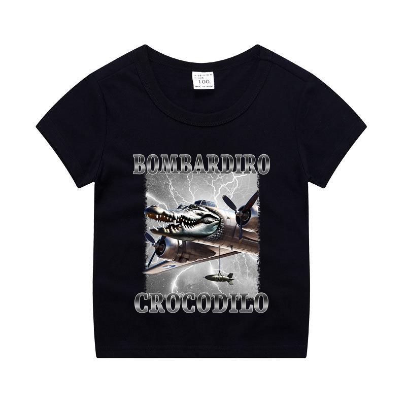 Italian Brainrot Boy Girl Cotton T-shirt Tung Tung Tung Sahur Kids Summer Clothing Funny Meme Children Short Sleeve Tops Unisex