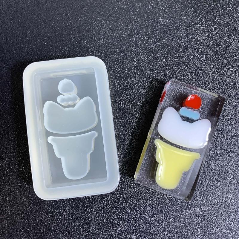 Moule en Silicone Souple Moule Sable Mouvant Crème Glacée Art Résine Artisanat DIY Pendentif Fait Main Breloques Fournitures de Fabrication de Bijoux