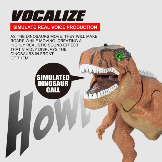 Remote Control Dinosaur Toy with Light Sound Movable Mouth Roaring Walking Tyrannosaurus Rex Figure Toddlers Boys Girls Simulated Dino Model Toy