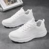 White Women Lightweight Sneakers Outdoor Running Sport Shoes Female Mesh Breathable Trainning Shoes White Flat Walking Shoes 44