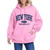 Herbst Winter Warm Mode Damen Langarm Hoodies Niedlicher Buchstabenaufdruck Sweatshirt Unisex Harajuku Übergroß Herren Paar Pullover
