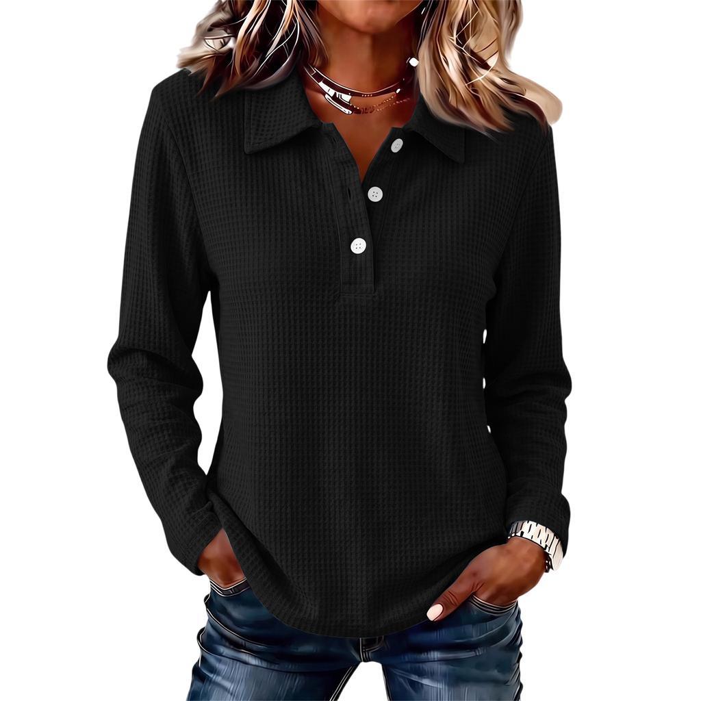 Women's Long Sleeve Color Casual Top for Everyday Wear
