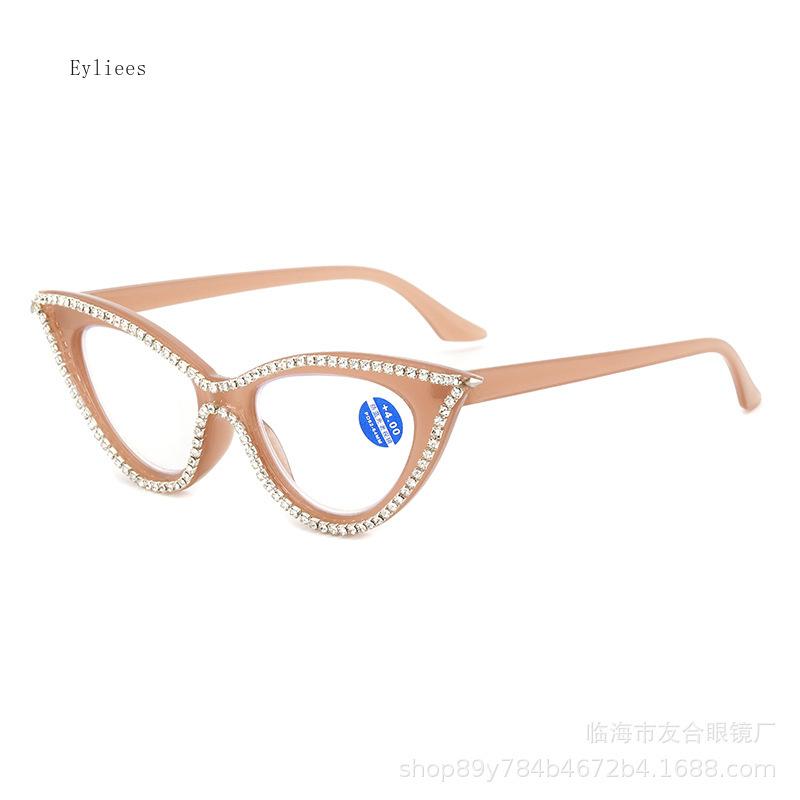 Neue Cat-Eye-Lesebrillen Damen Mode Glitzernde Verschreibung Alterssichtigkeit Optische Brillen Brillen für die Sehkraft +1.0~+4.0
