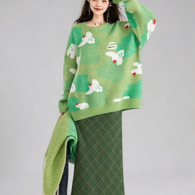 WTEMPO Women's Long Sleeve Fashion Sweater Warm Knitwear Pullover Knitted Coat Jumper Solid Color Sweater