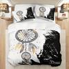 Chic Black & White Dreamcatcher Bedding Set-Breathable Soft Easy-Care 3-Piece Duvet Cover Pillowcases for All-Season Comfort