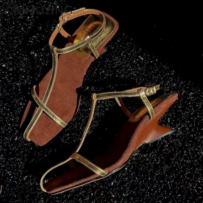 Fashion Sexy Women Heeled Sandals Square Toe High Heels Shoes Woman Slingback 2025 Trend Summer Elegant Pumps Dress Shallow Sandalias