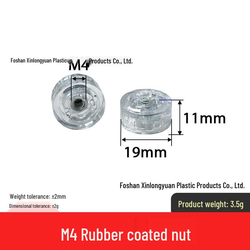 M4-M8 Transparente PVC-Saugnapf mit Gewindestange