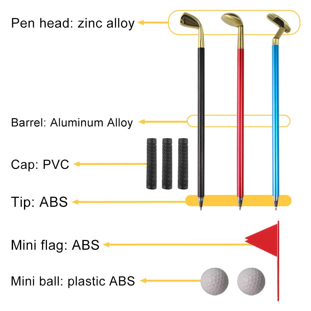 Creative Golf-Themed Gift Pen Set for Adults & Kids Mini Club Ballpoint Pen with Promotional Tabletop Game