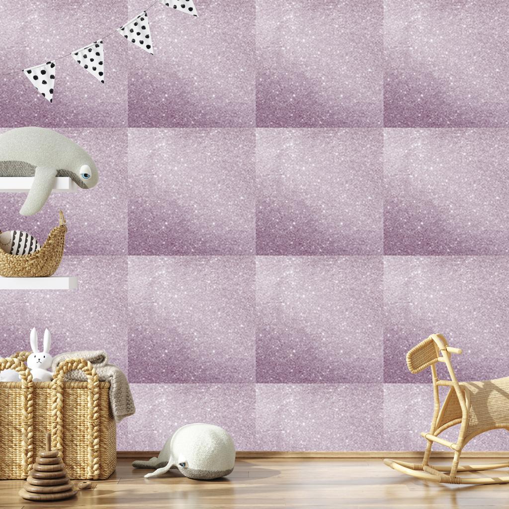 Light gray and purple glitter wallpaper for living room and bedroom 50x1000