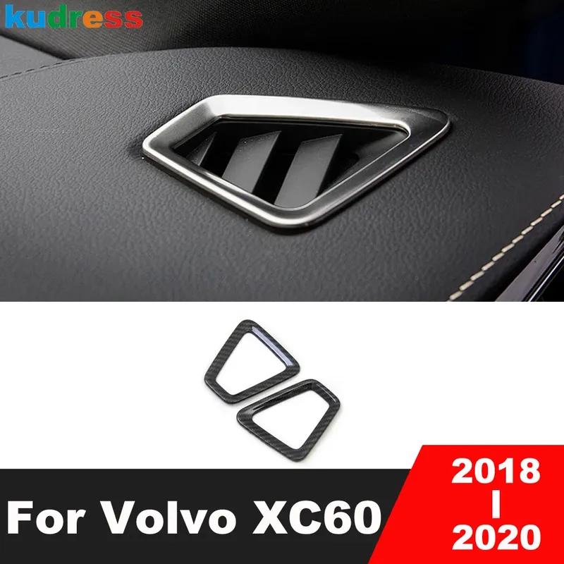 Für Volvo XC60 XC 60 2018 Kohlefaser Auto Front Oben Klimaanlage Lüftungsauslass Abdeckung Zierleiste Innenzubehör