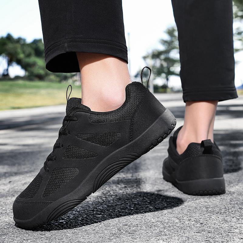 TUINANLE Barfußschuhe Herren Weite Zehenbox Nullabfall Zehen-Sneaker Minimalistisch Schwarz Freizeitschuhe für Damen