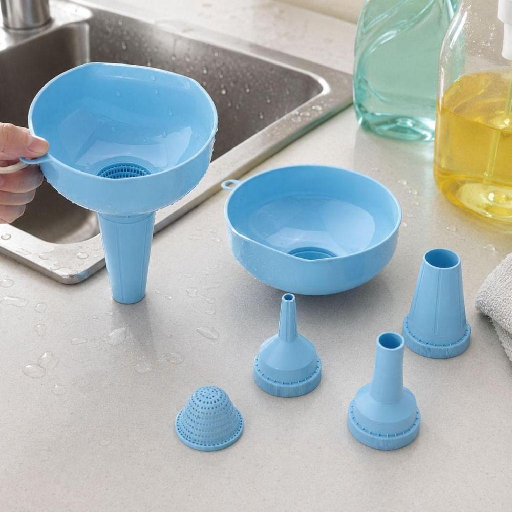 5Pcs/Set Filter Strainer Kitchen Funnel Set  for Oil Beverage Jam and Liquid Transfer