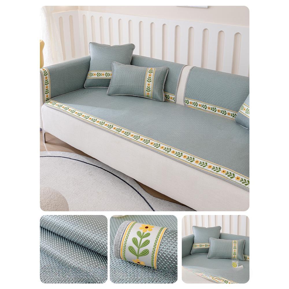 Summer Sleeping Mat Sofa Cushion Cooling Mat for Summer Popular Solid Wood Leather Sofa Cover Slipcover Full Covered Cushion