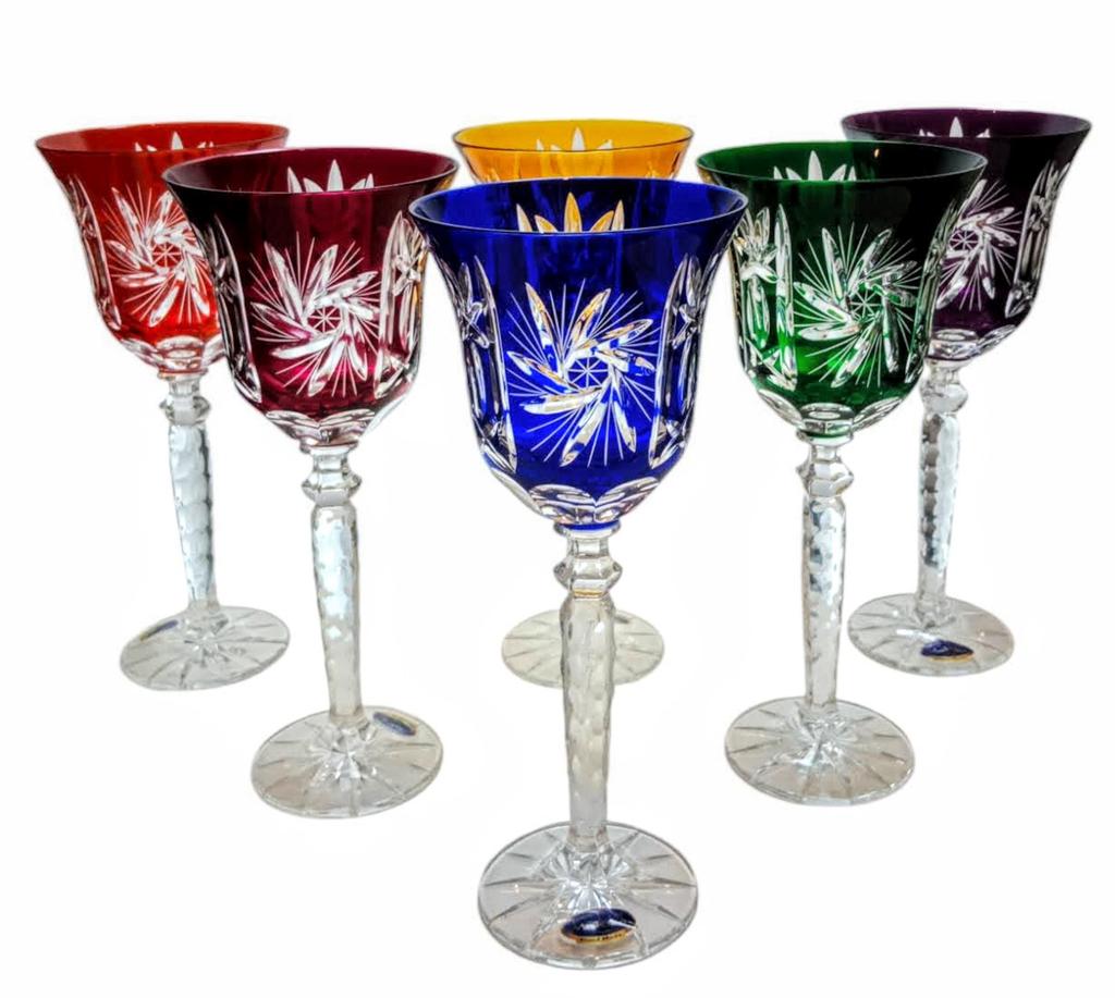 Colorful Crystal Wine Glasses 280ml Olive Grinder