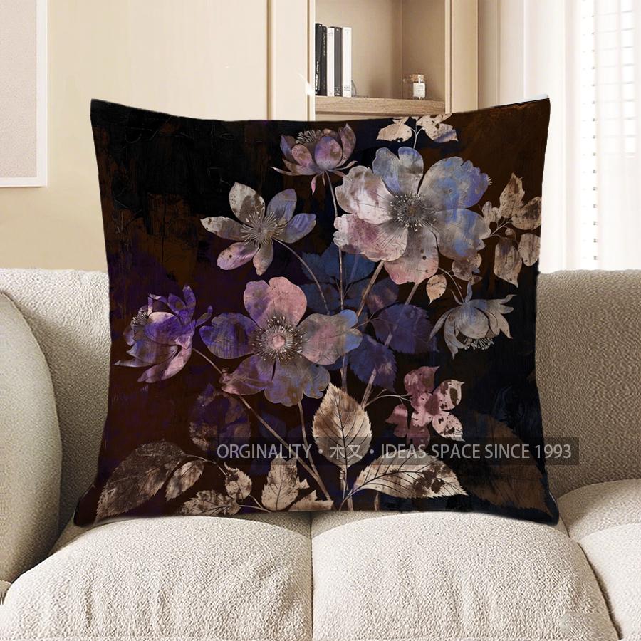 2D Floral Patterned Cushion Covers For Stylish Decor Pattern Cushion Cover Suitable For Sofa Bedroom Car Pillow Cover