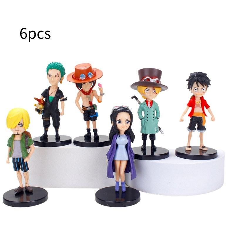 One Piece 6pcs Role Pvc Toy Model Desktop Decoration Children Christmas Gift