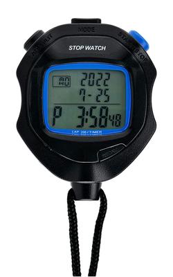CREPHA Digital Sports Stopwatch with Alarm, Lap Countdown Timer, Black (TS-S114-BK)