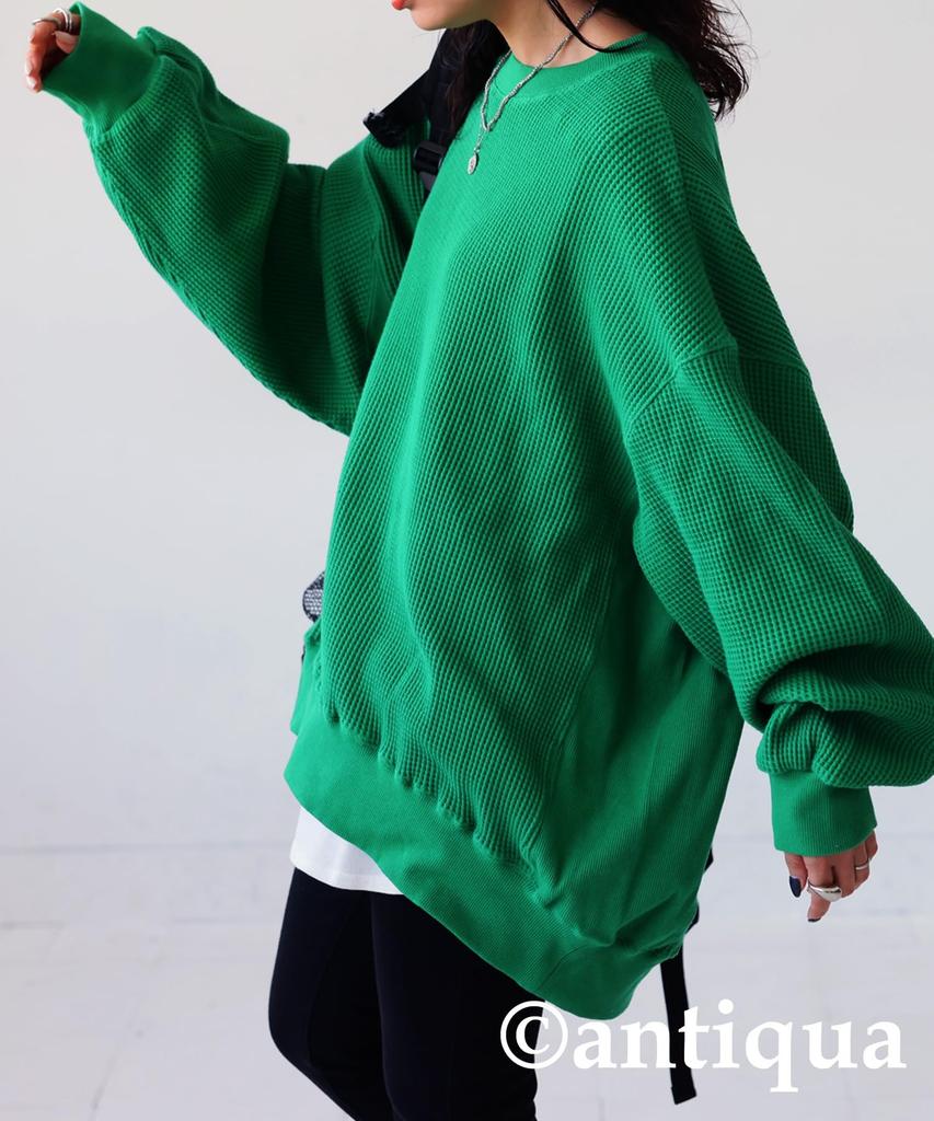 antiqua Side Rib Pullover Long Free Size Green Women's Sweatshirt, Sleeve, NA-00439, 30,