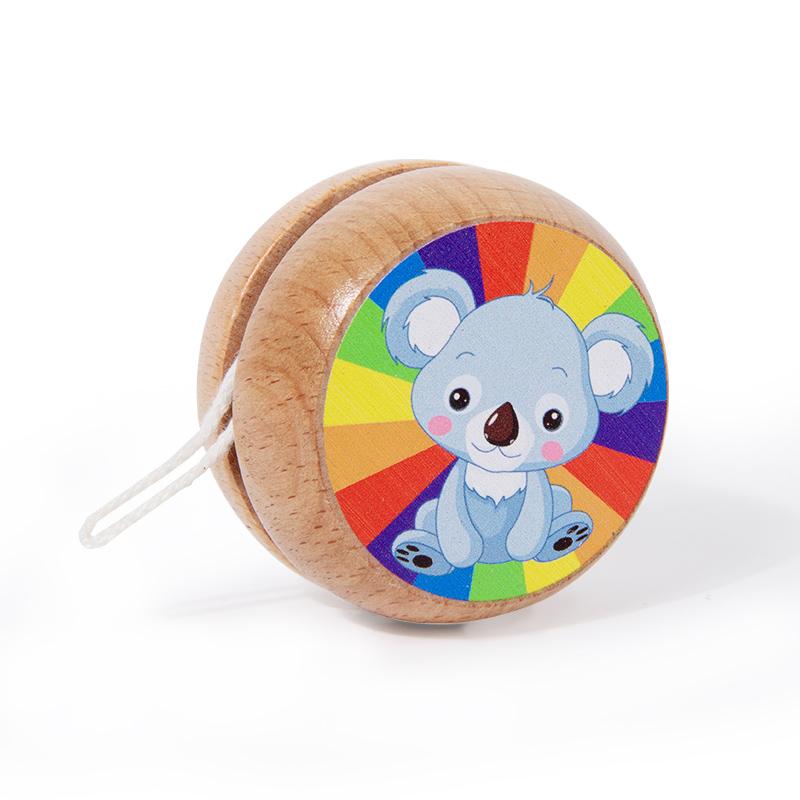 Multiple Children's Wooden Yo-yo Cartoon Animal Spinning Wooden Yoyo Ball Boys and Girls Educational Toy
