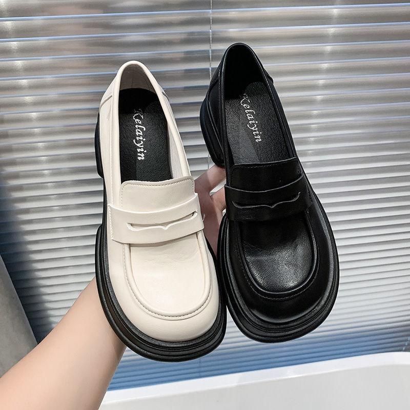 Platform French Mary Jane small leather shoes women's summer British 2025 new thick heel gentle with skirt single shoes