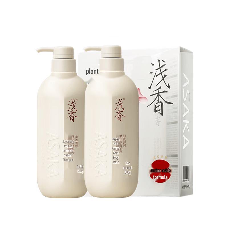 ASAKA Plant Amino Acid Evening Cherry Shampoo & Lily Shower Gel Set