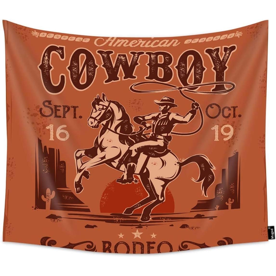 Tapestry Poster Mugod Cowboy Rodeo with 75x100